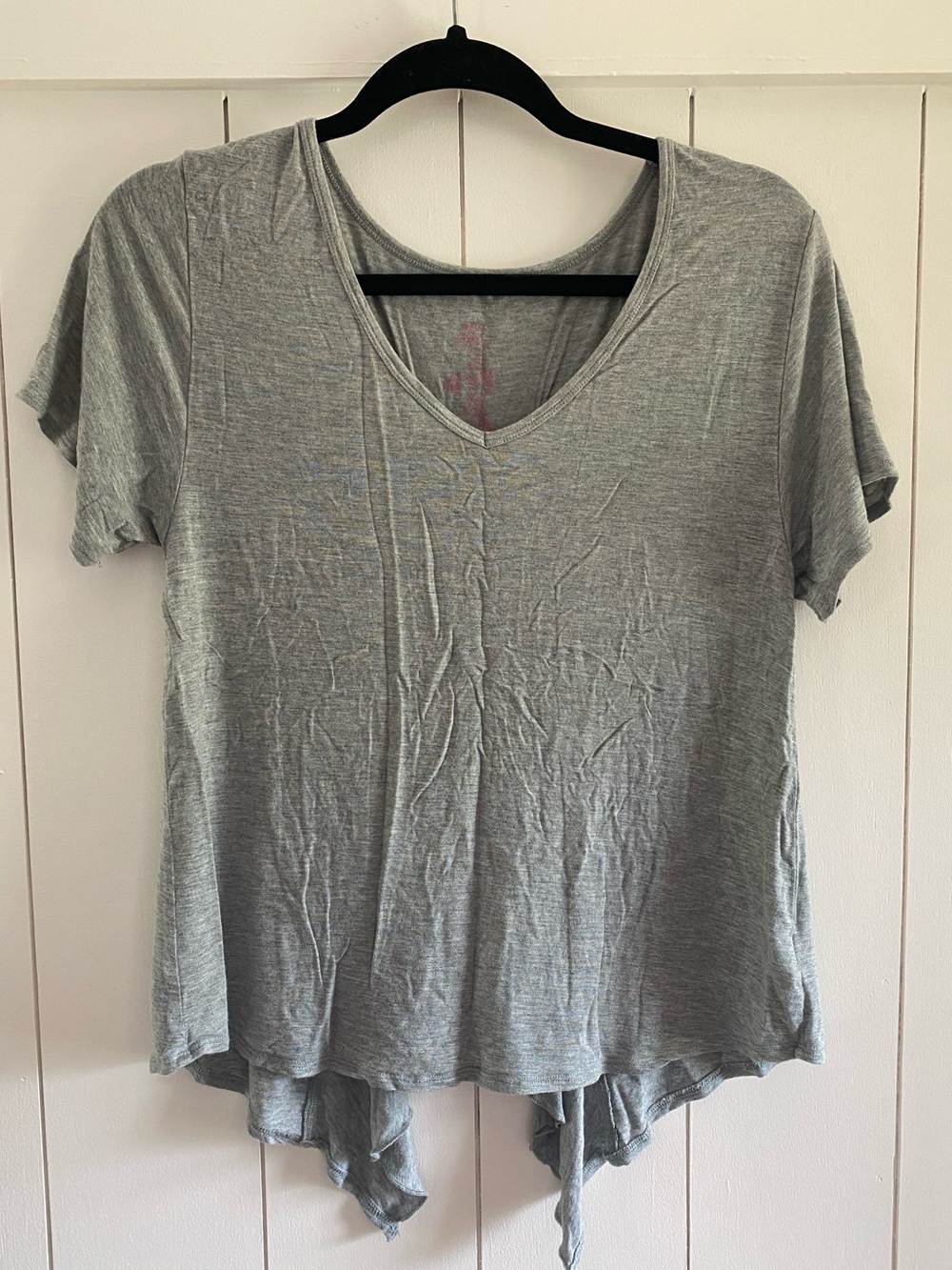Betsey Johnson Grey Tee with Bow Accent